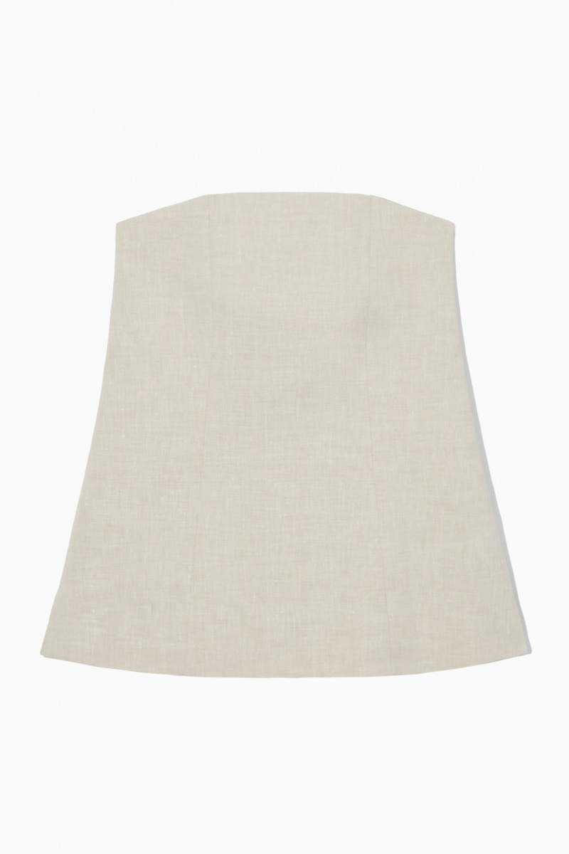 Women's COS Linen Bustier Tops Grey NZ-41QXMBRNW
