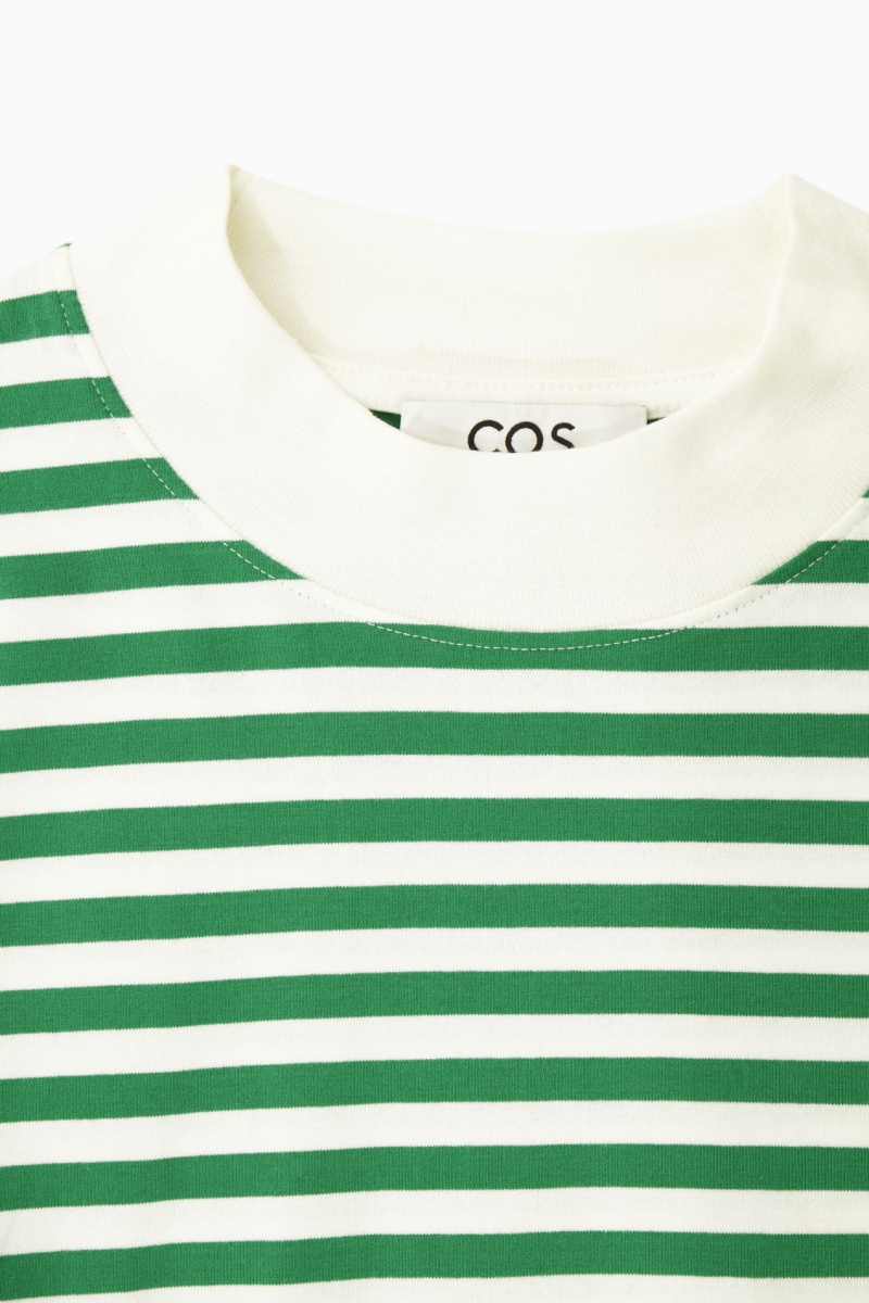 Women's COS Long-Sleeved Mock-Neck T-Shirt Green NZ-17MOUJHAE
