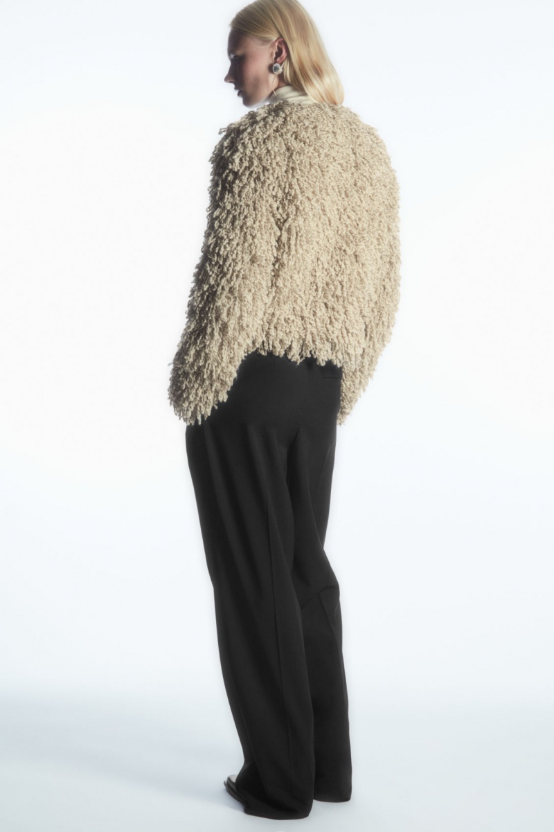 Women's COS Loop-Knit Wool Jackets Beige / White NZ-40IKLNEWO