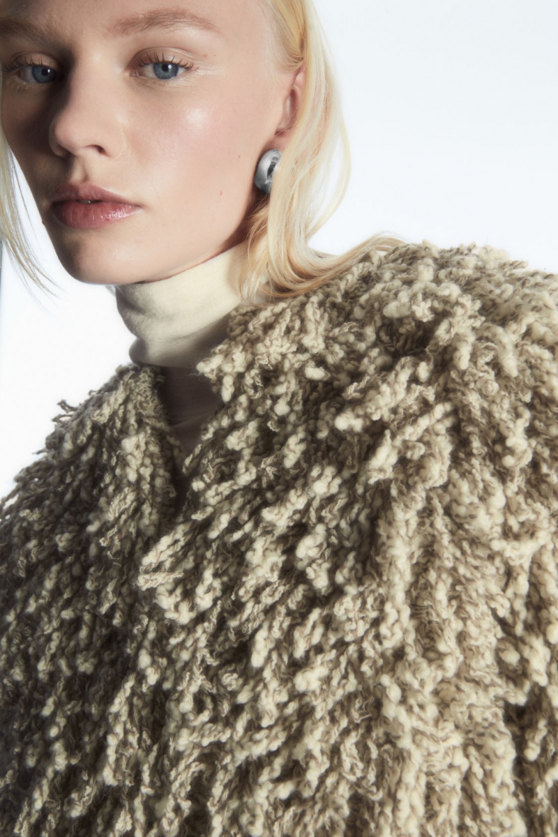 Women's COS Loop-Knit Wool Jackets Beige / White NZ-40IKLNEWO