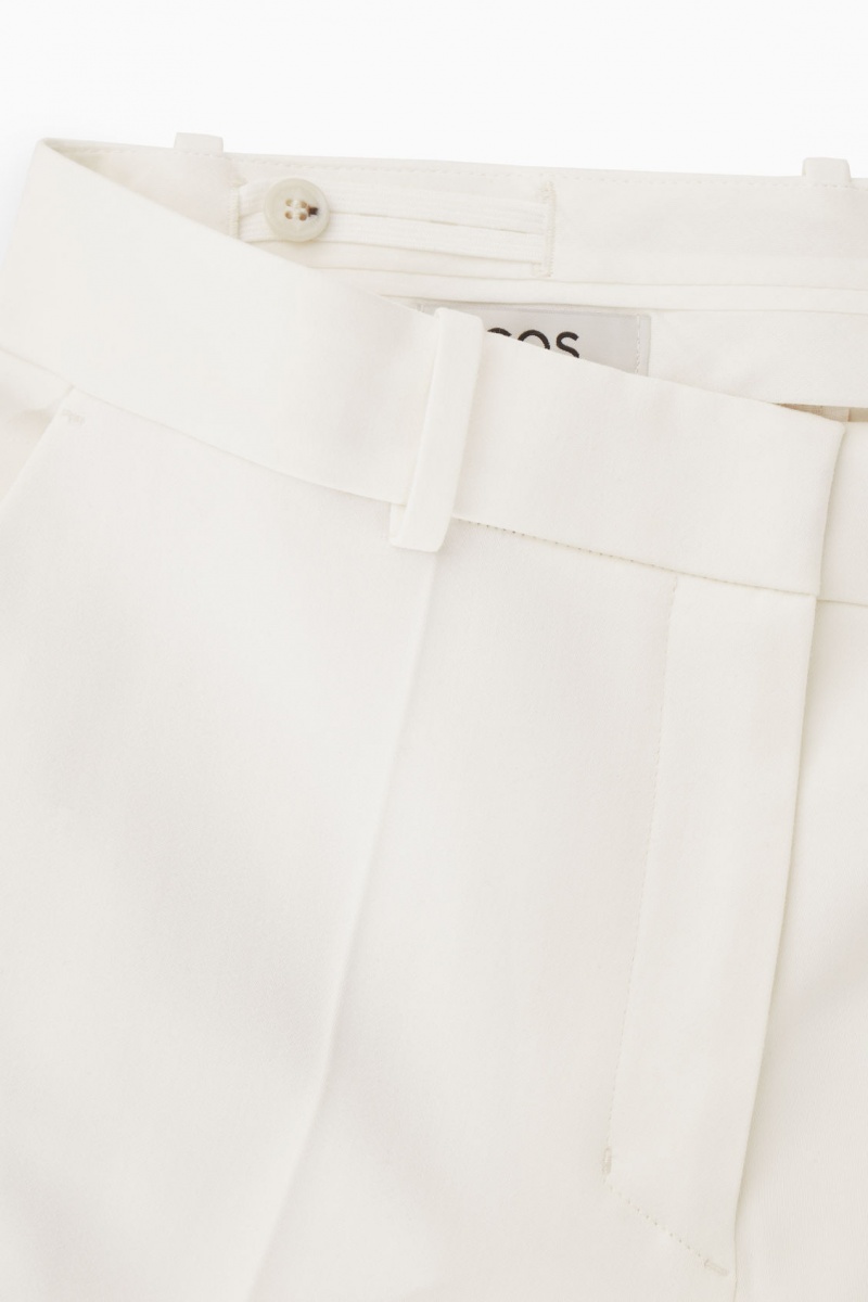 Women's COS Low-Rise Straight-Leg Crepe Pants White NZ-72QJRCFYH