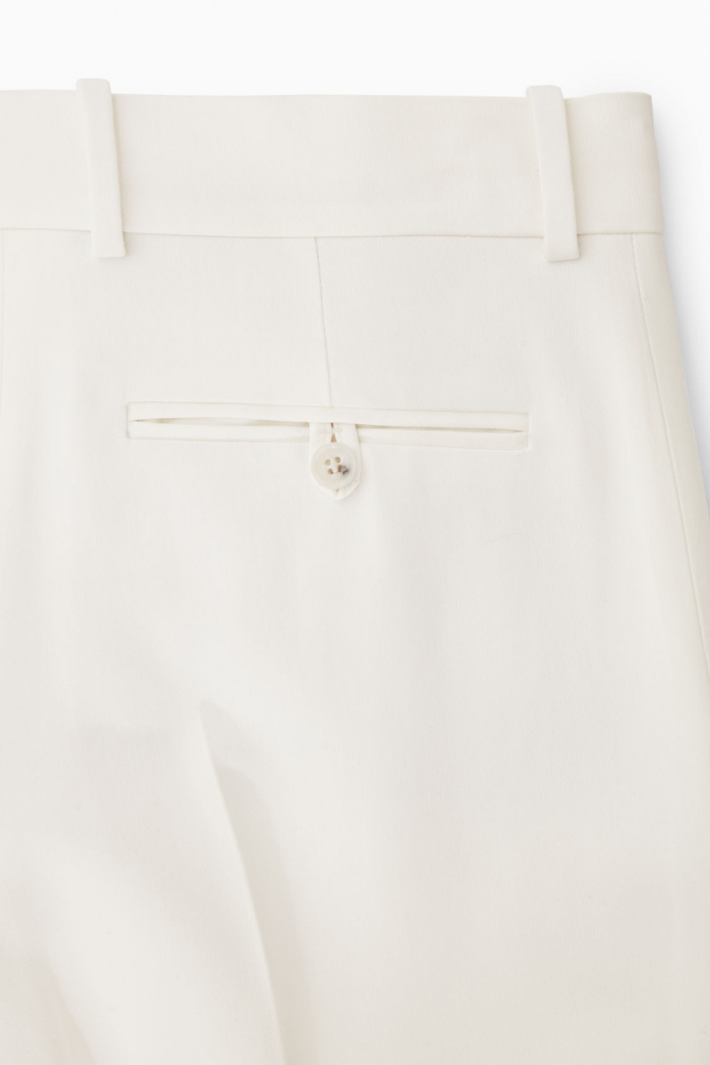 Women's COS Low-Rise Straight-Leg Crepe Pants White NZ-72QJRCFYH