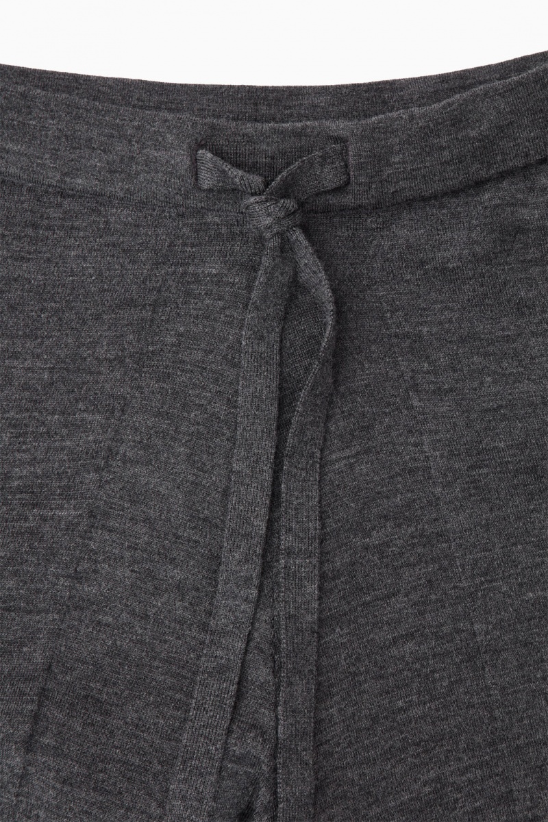 Women's COS Merino Wool Drawstring Pants Dark Grey NZ-50QADZUKM