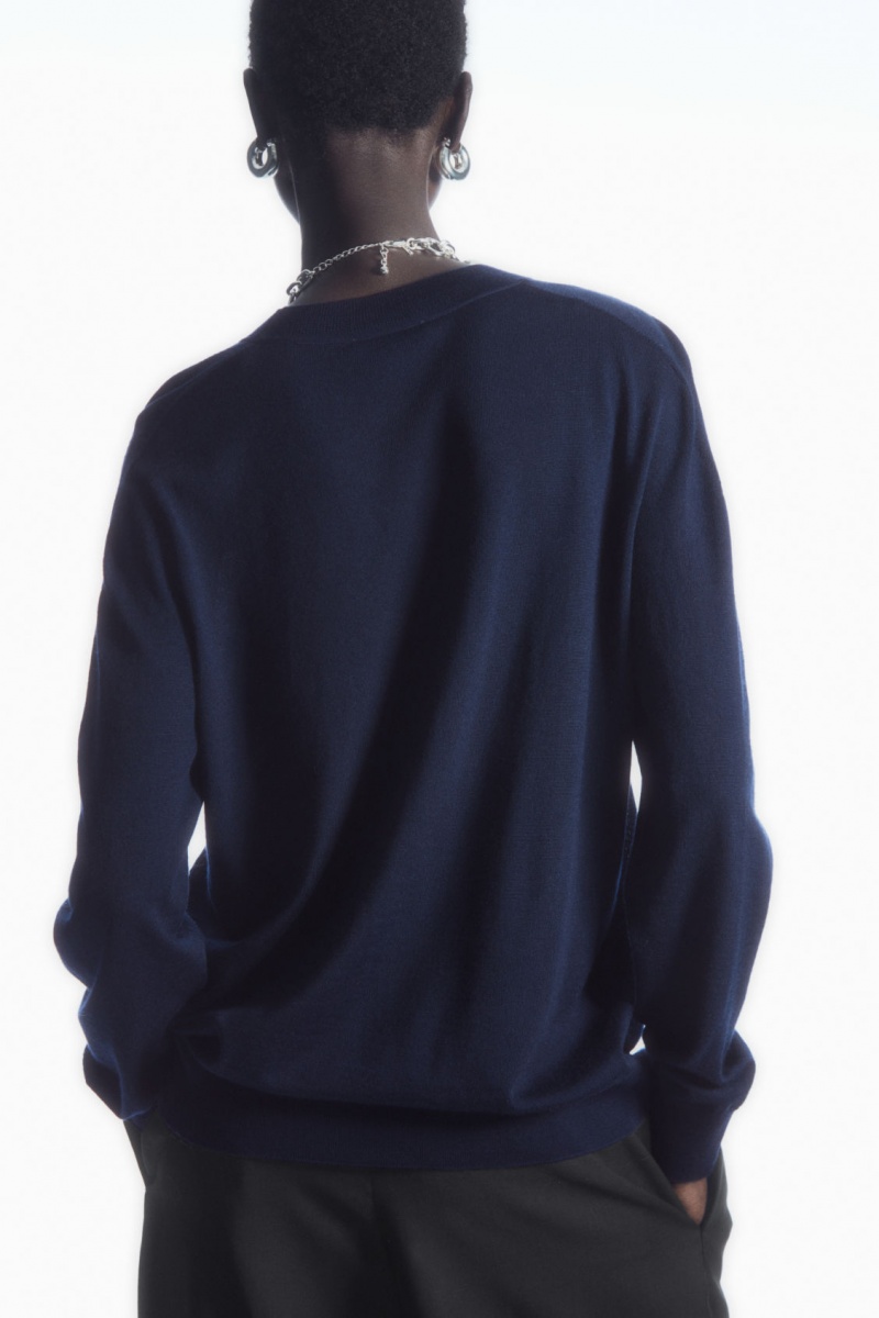 Women's COS Merino Wool Jumpers Navy NZ-71HYSGEXL