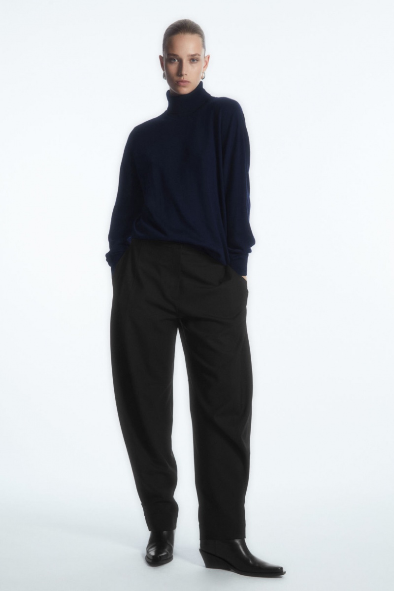 Women's COS Merino Wool Roll-Neck Sweaters Navy NZ-14SFTUXWQ