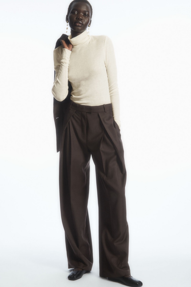 Women's COS Merino Wool Turtleneck Top Sweaters White NZ-86KBUFHOQ