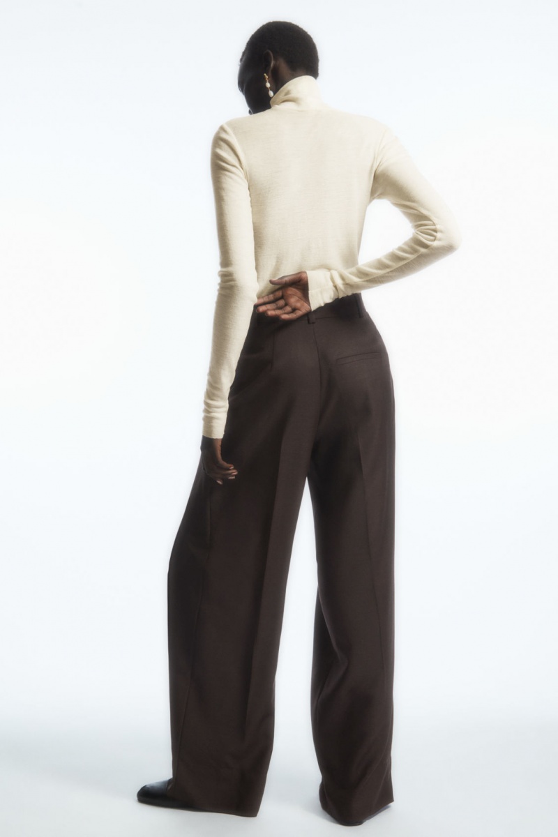 Women's COS Merino Wool Turtleneck Top Sweaters White NZ-86KBUFHOQ