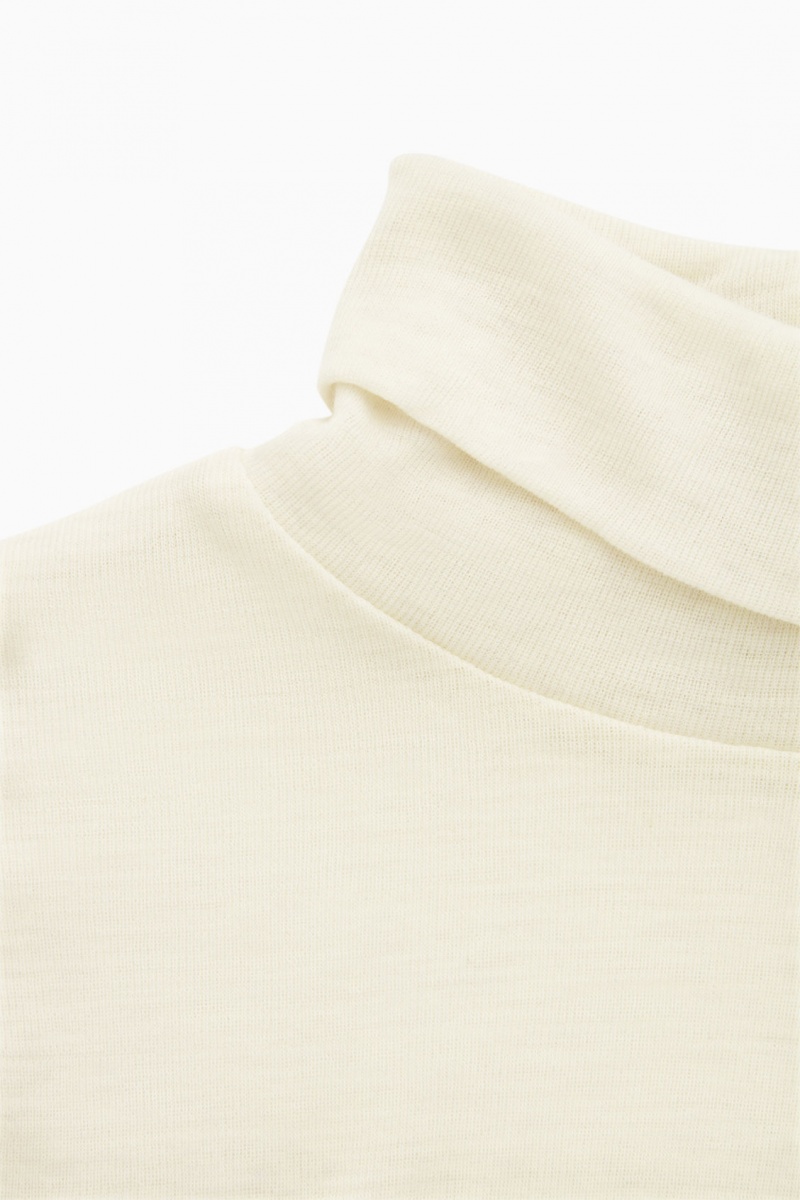 Women's COS Merino Wool Turtleneck Top Sweaters White NZ-86KBUFHOQ