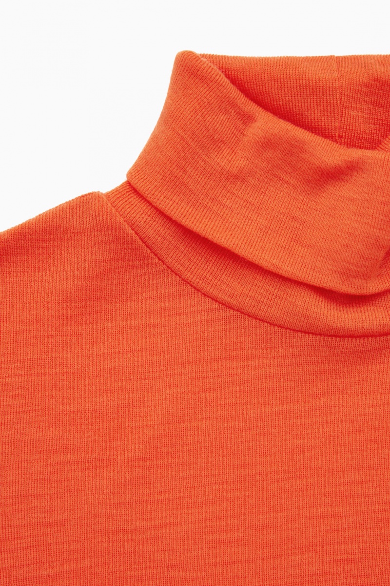 Women's COS Merino Wool Turtleneck Top Sweaters Orange NZ-27JAQUSIN