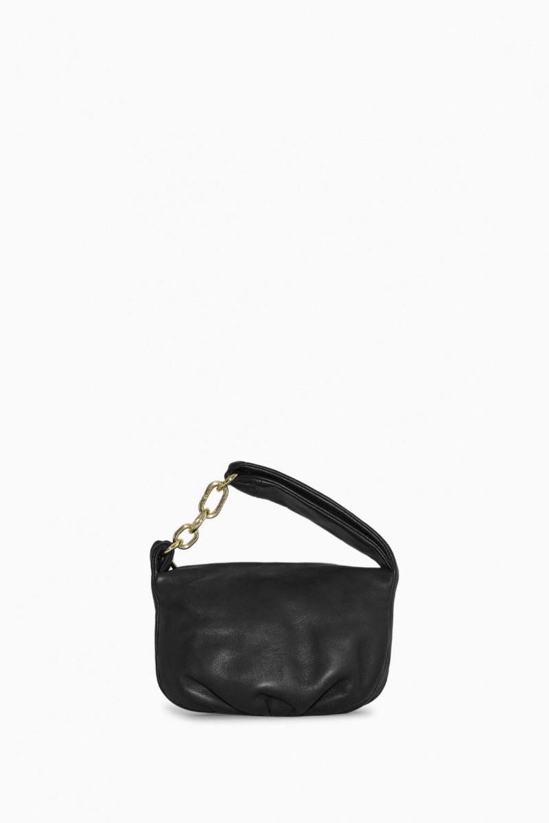 Women's COS Micro Leather Chain Mini Bag Black NZ-67TRXQUOV