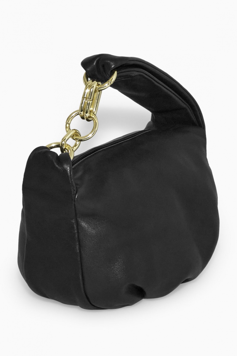 Women's COS Micro Leather Chain Mini Bag Black NZ-67TRXQUOV
