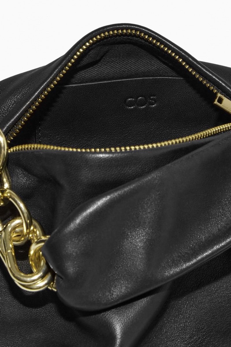 Women's COS Micro Leather Chain Mini Bag Black NZ-67TRXQUOV