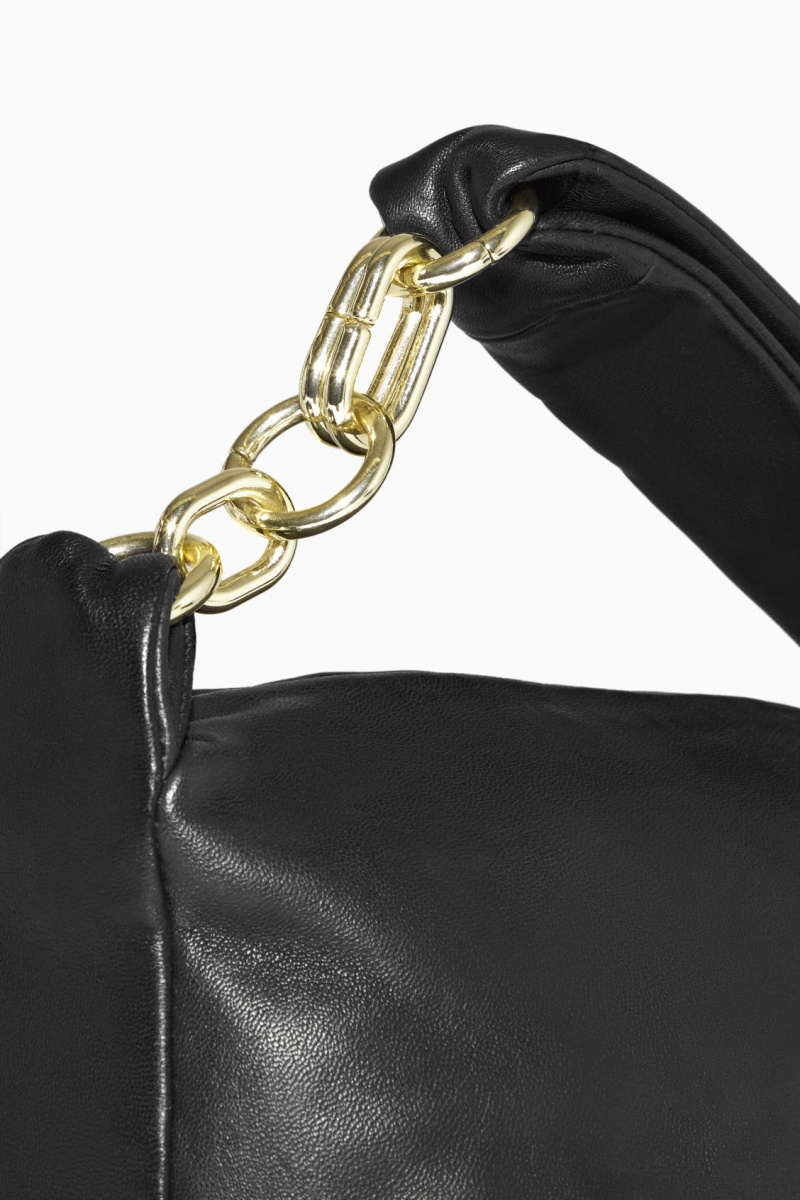 Women's COS Micro Leather Chain Mini Bag Black NZ-67TRXQUOV