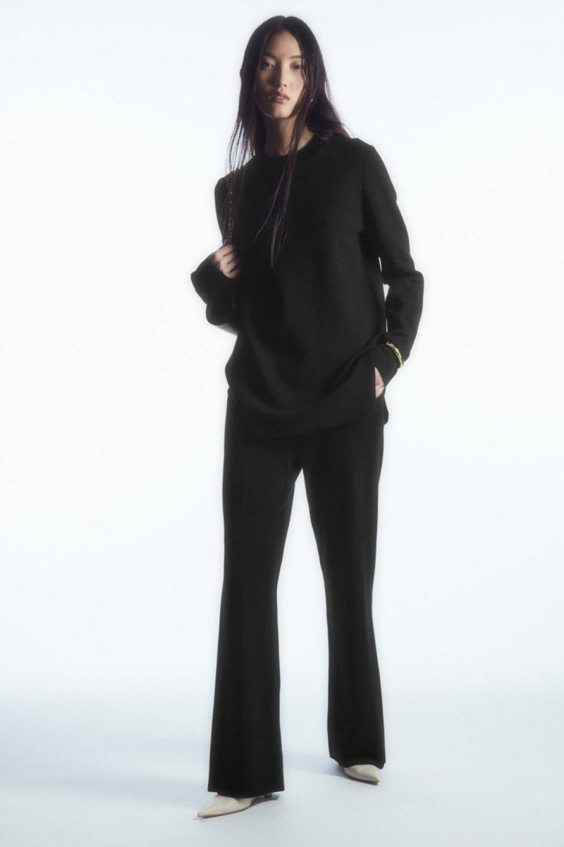 Women's COS Milano-Knit Pants Black NZ-86BMUTWFN