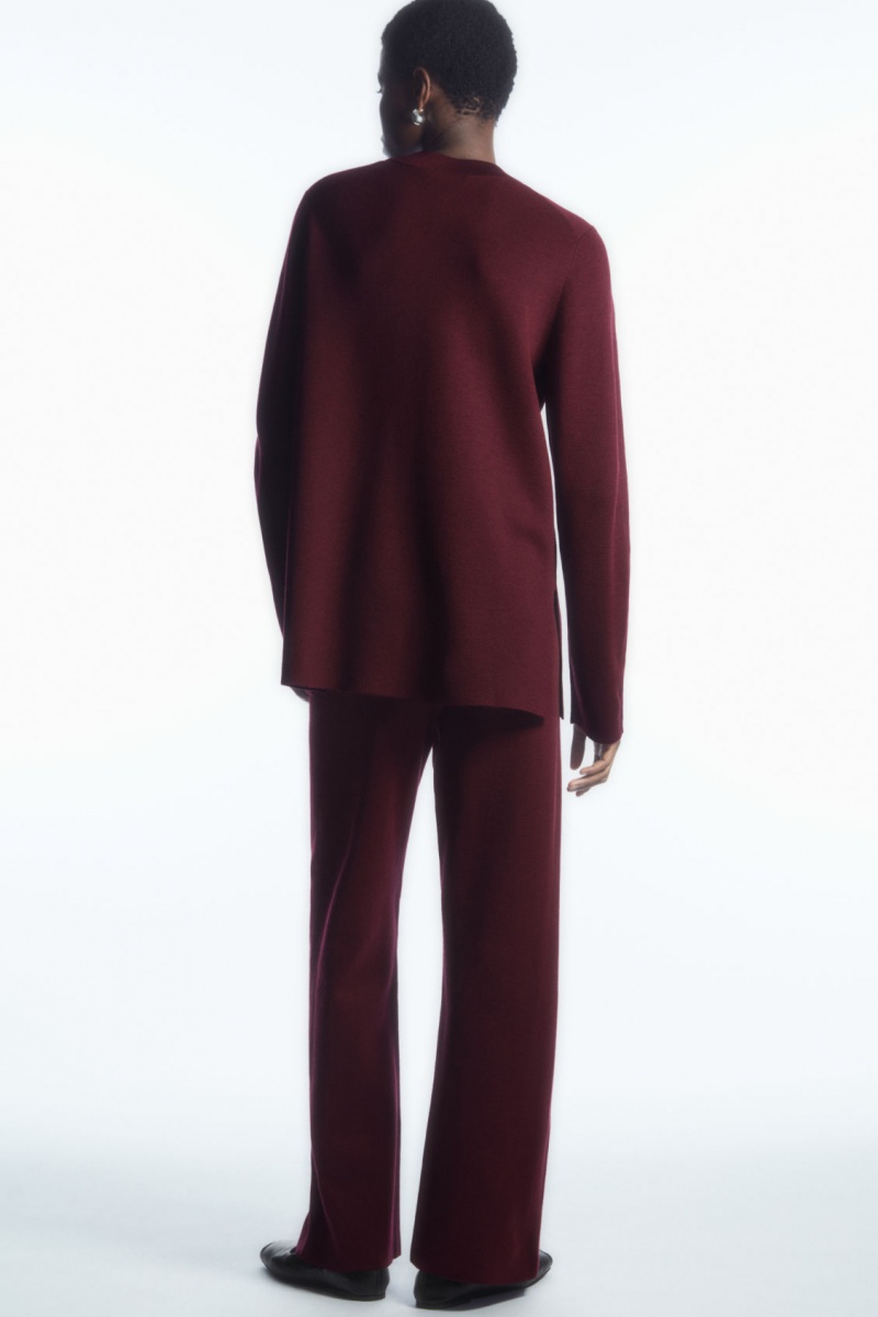 Women's COS Milano-Knit Pants Burgundy NZ-06SNHBJTU