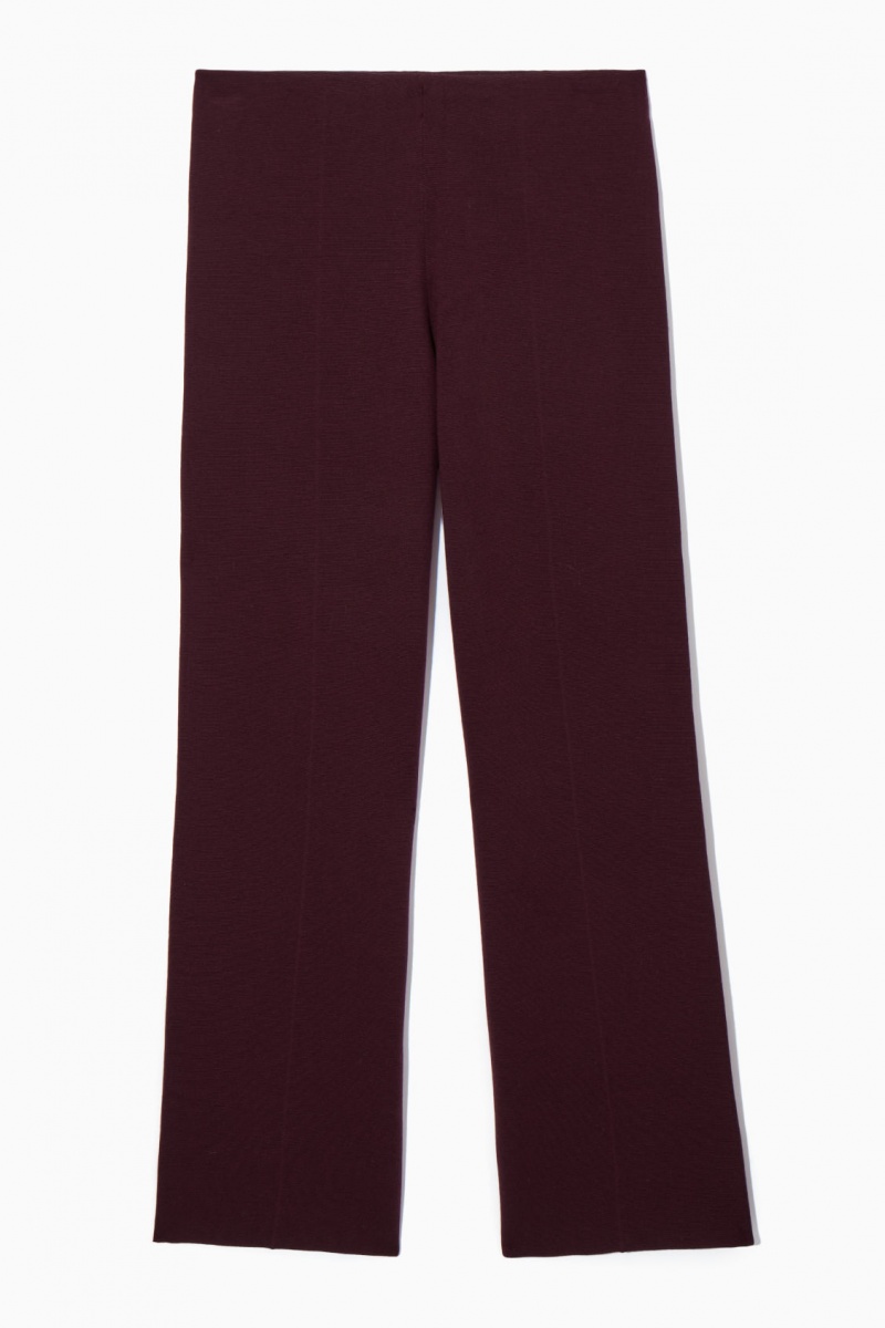 Women's COS Milano-Knit Pants Burgundy NZ-06SNHBJTU