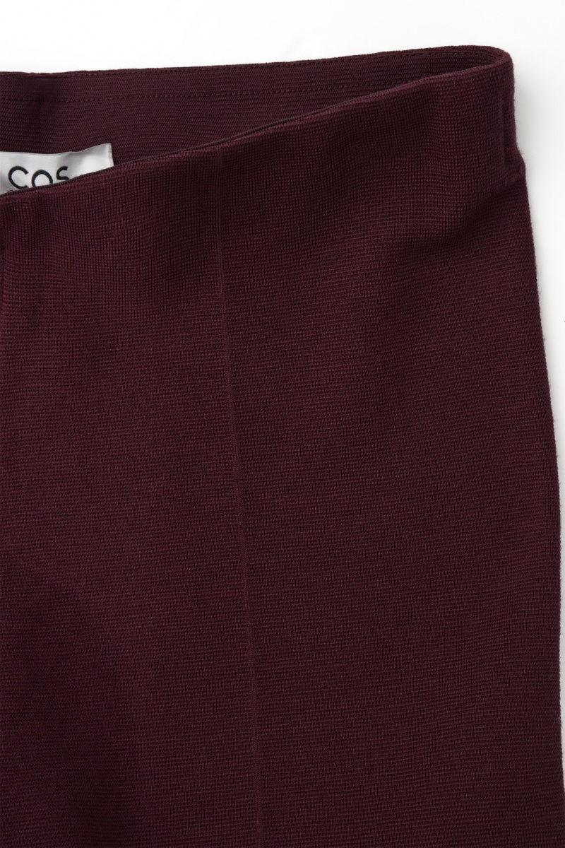 Women's COS Milano-Knit Pants Burgundy NZ-06SNHBJTU