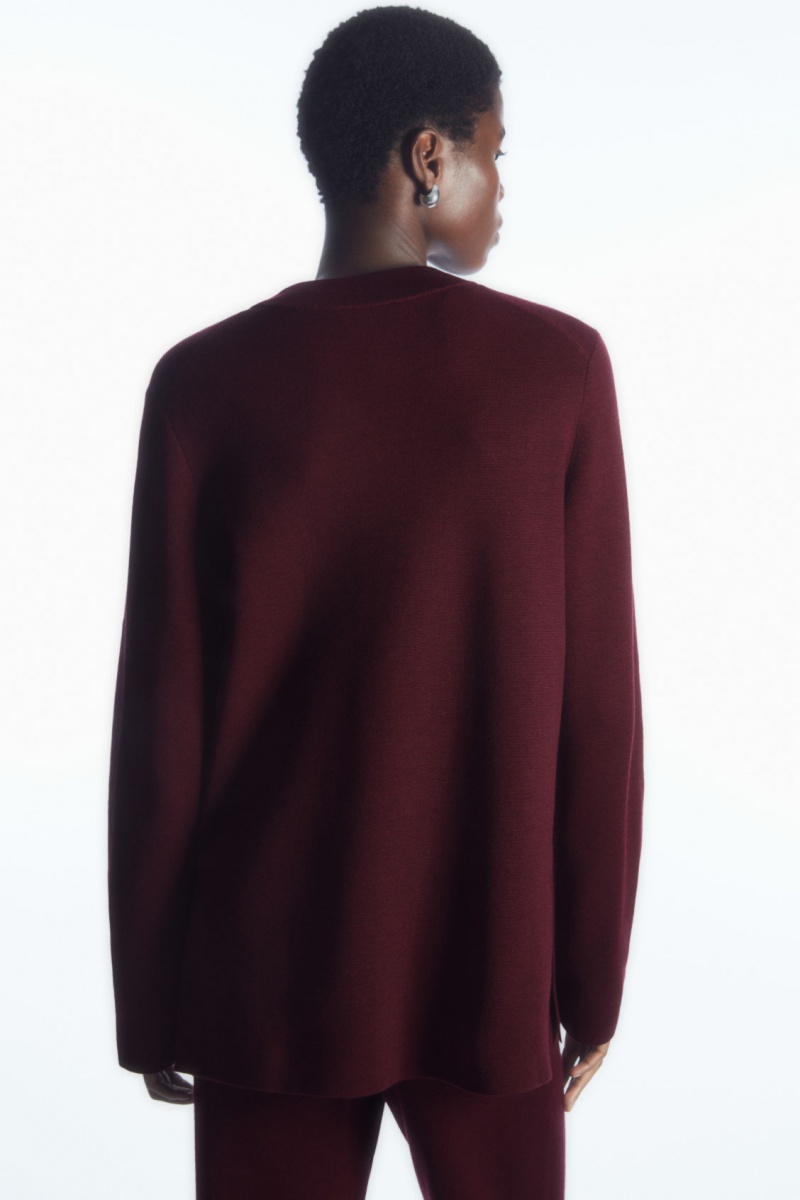 Women's COS Milano-Knit Sweaters Burgundy NZ-23WCPNFHS