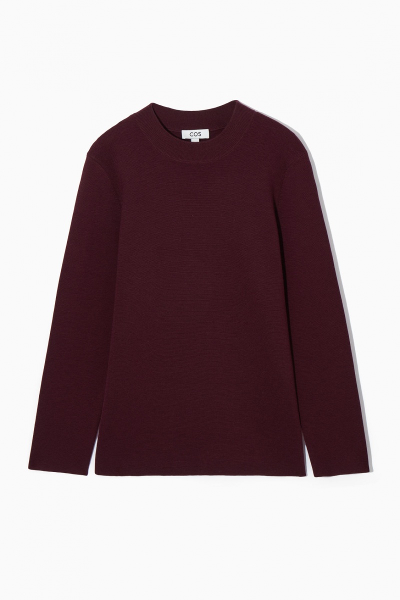 Women's COS Milano-Knit Sweaters Burgundy NZ-23WCPNFHS