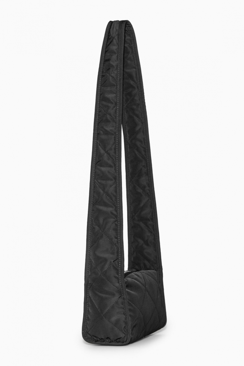 Women's COS Mini Diamond-Quilted Crossbody Bag Black NZ-21RMWGEIN