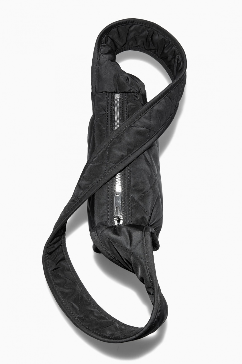 Women's COS Mini Diamond-Quilted Crossbody Bag Black NZ-21RMWGEIN