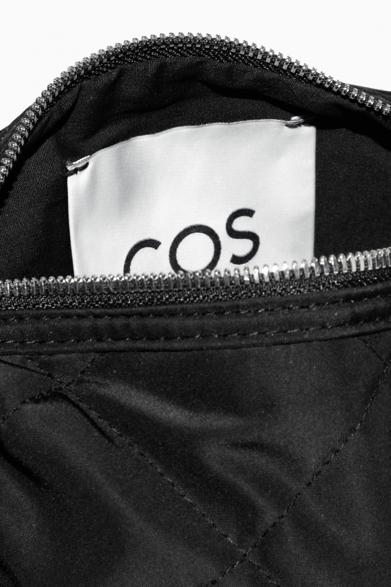 Women's COS Mini Diamond-Quilted Crossbody Bag Black NZ-21RMWGEIN