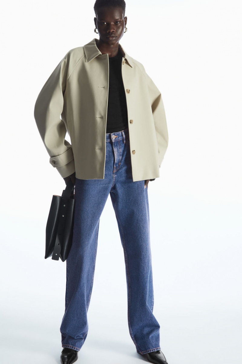 Women's COS Minimal Short Trench Coats Light Beige NZ-46RTAWYIV