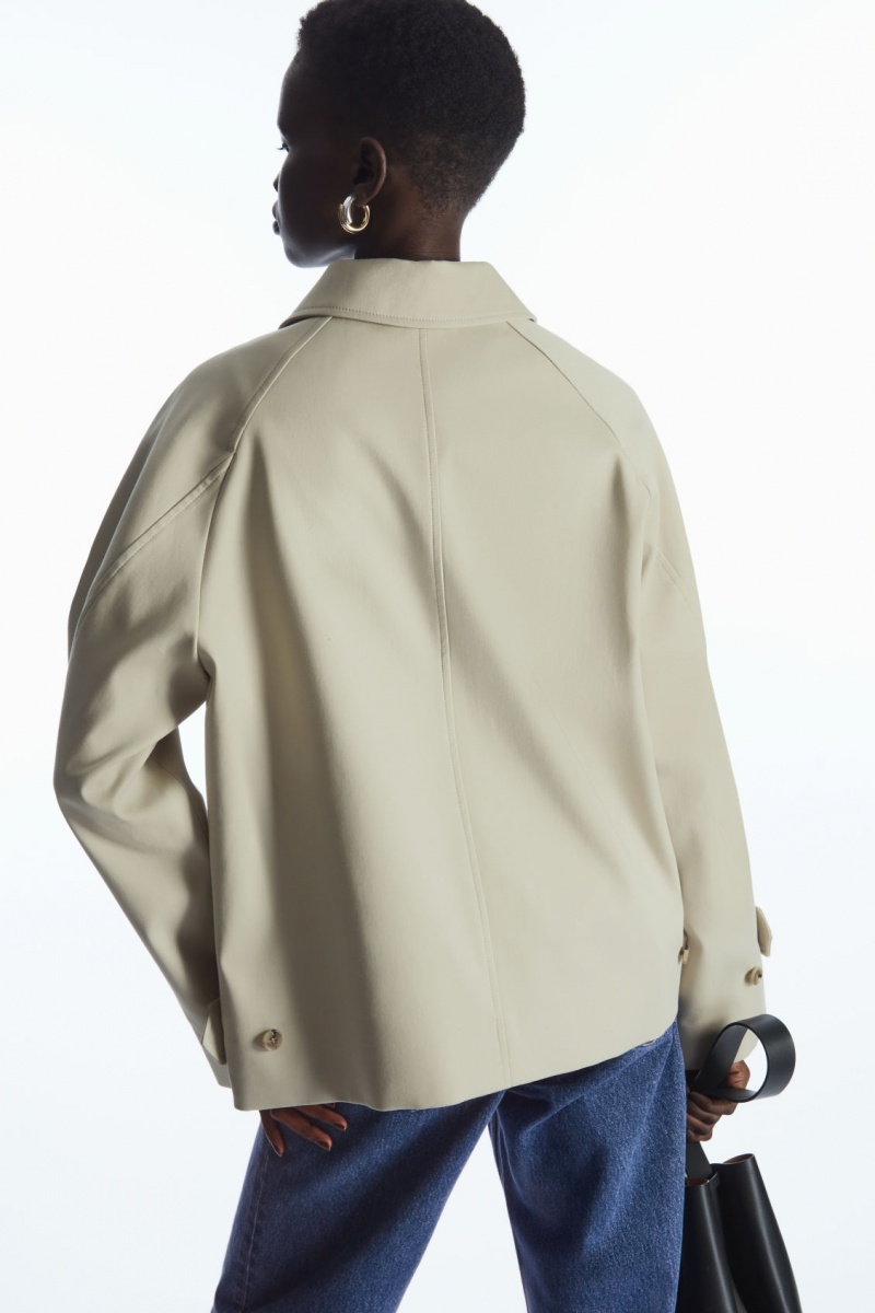 Women's COS Minimal Short Trench Coats Light Beige NZ-46RTAWYIV