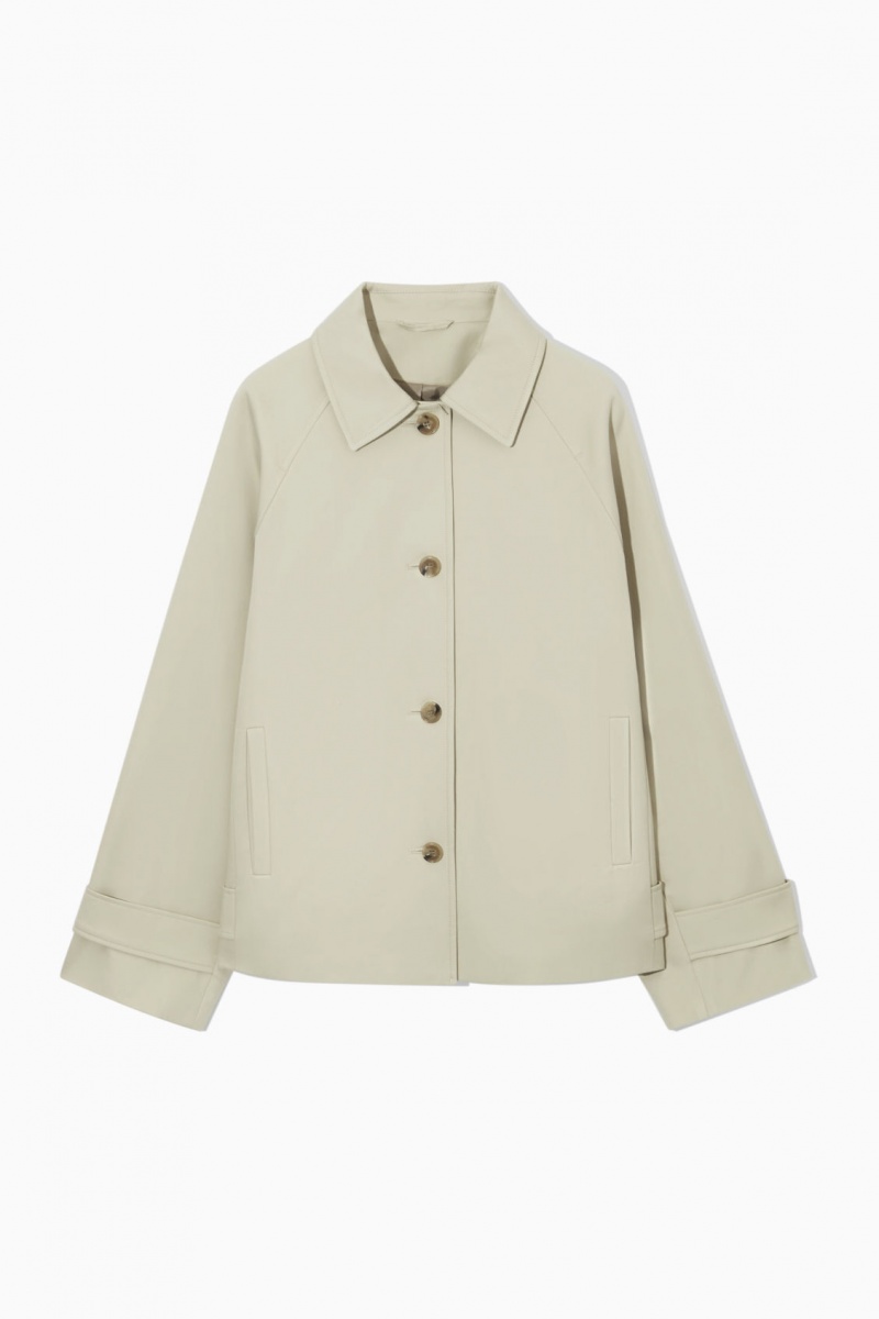 Women's COS Minimal Short Trench Coats Light Beige NZ-46RTAWYIV
