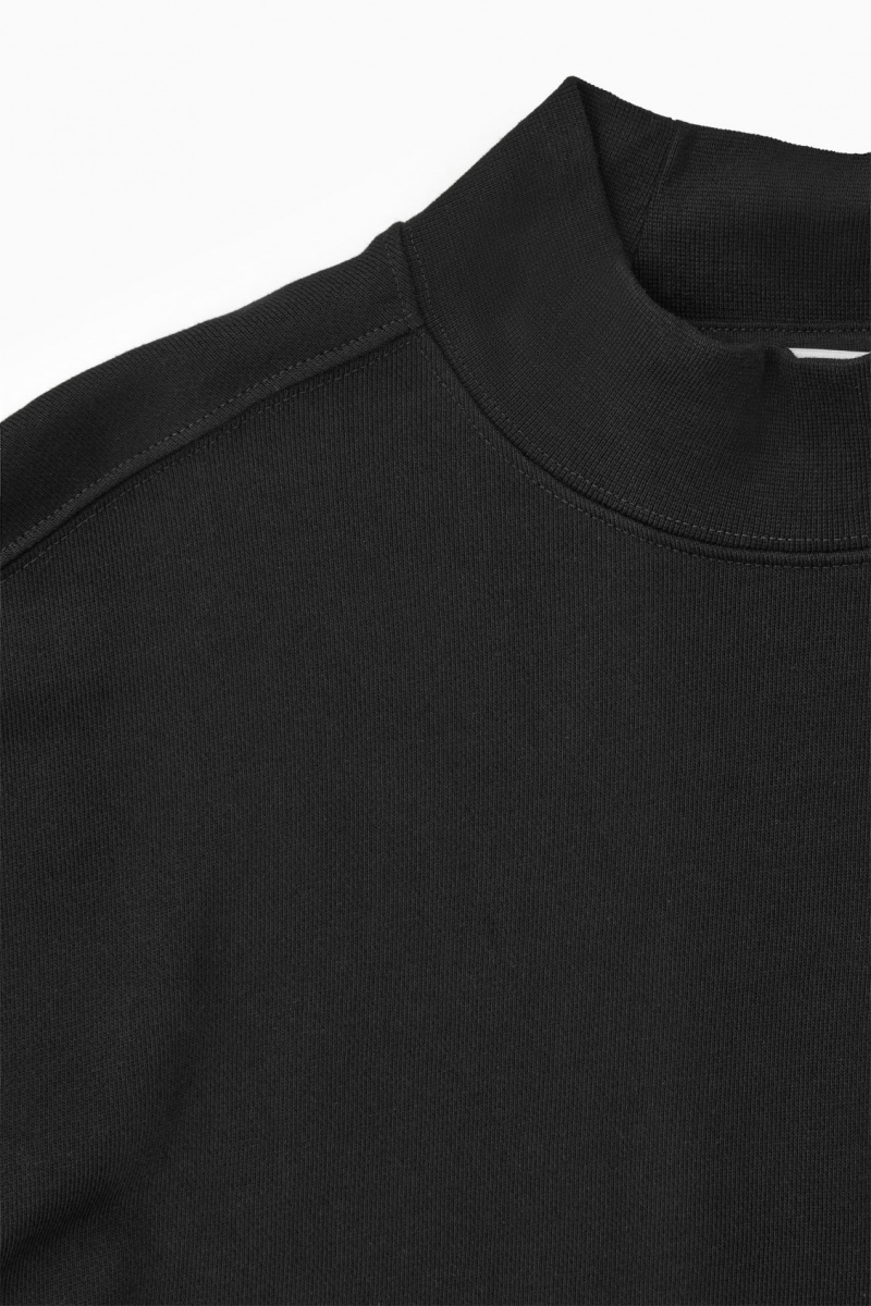 Women's COS Mock-Neck Sweatshirt Black NZ-74YXKHEJM
