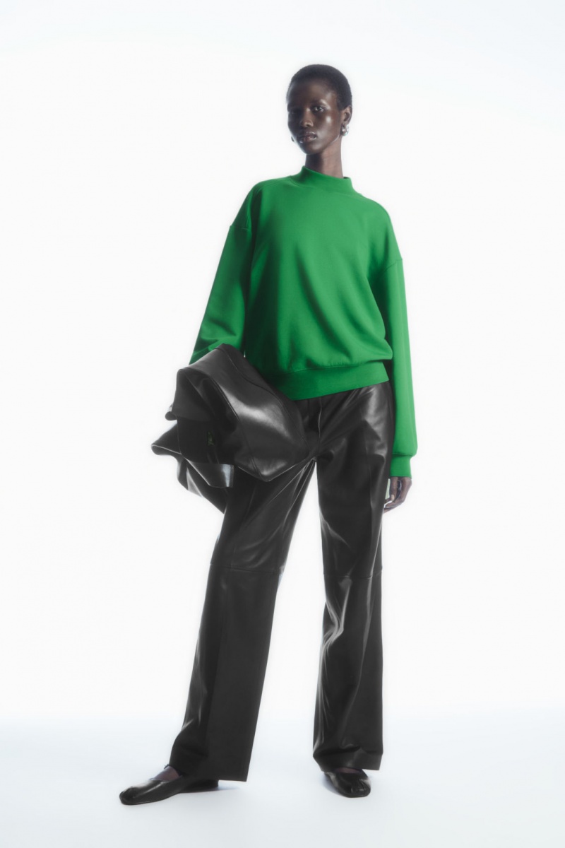 Women's COS Mock-Neck Sweatshirt Green NZ-70XRUTPWH