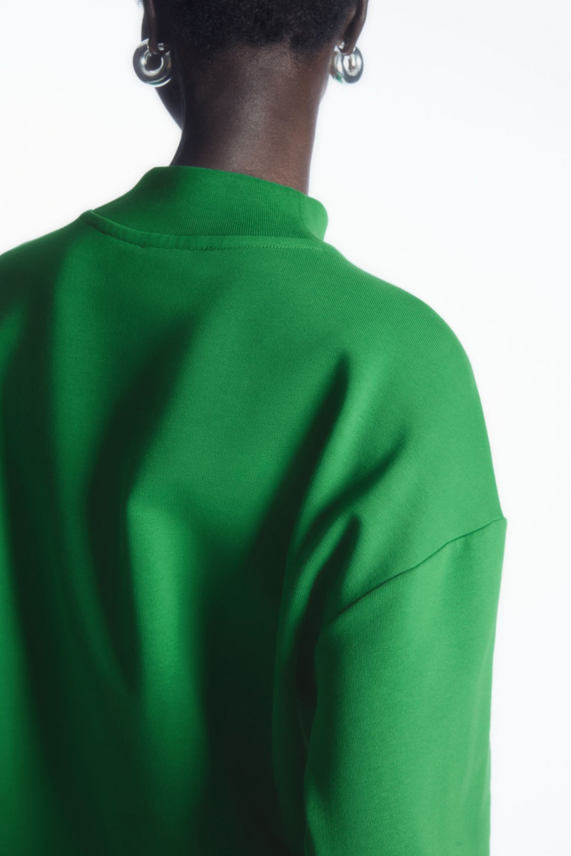 Women's COS Mock-Neck Sweatshirt Green NZ-70XRUTPWH