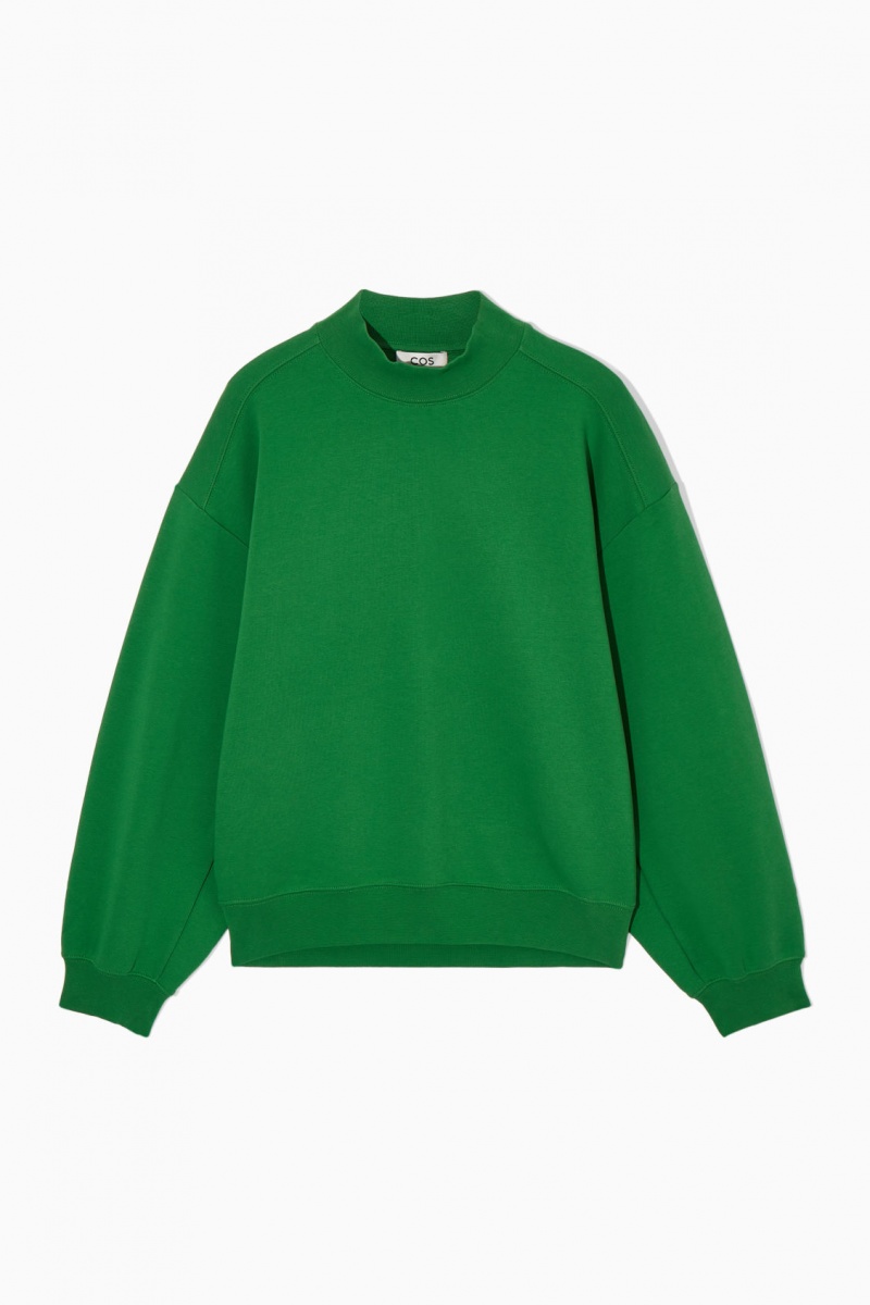 Women's COS Mock-Neck Sweatshirt Green NZ-70XRUTPWH