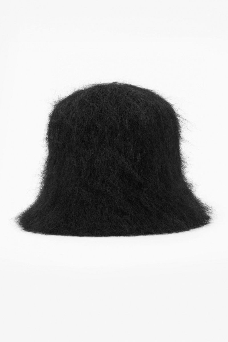 Women's COS Mohair Bucket Hats Black NZ-26VQGJSZC