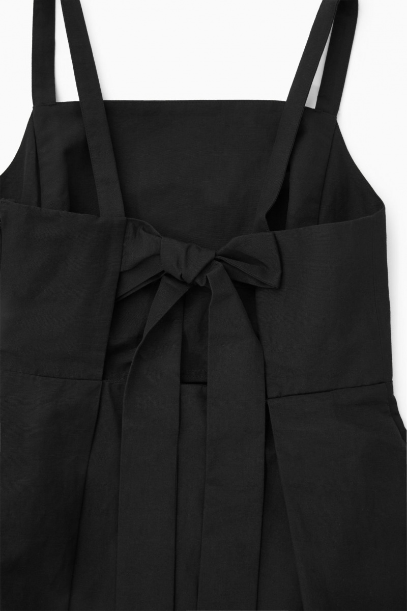 Women's COS Open-Back Mini Pinafore Dress Black NZ-54FWCVOZG