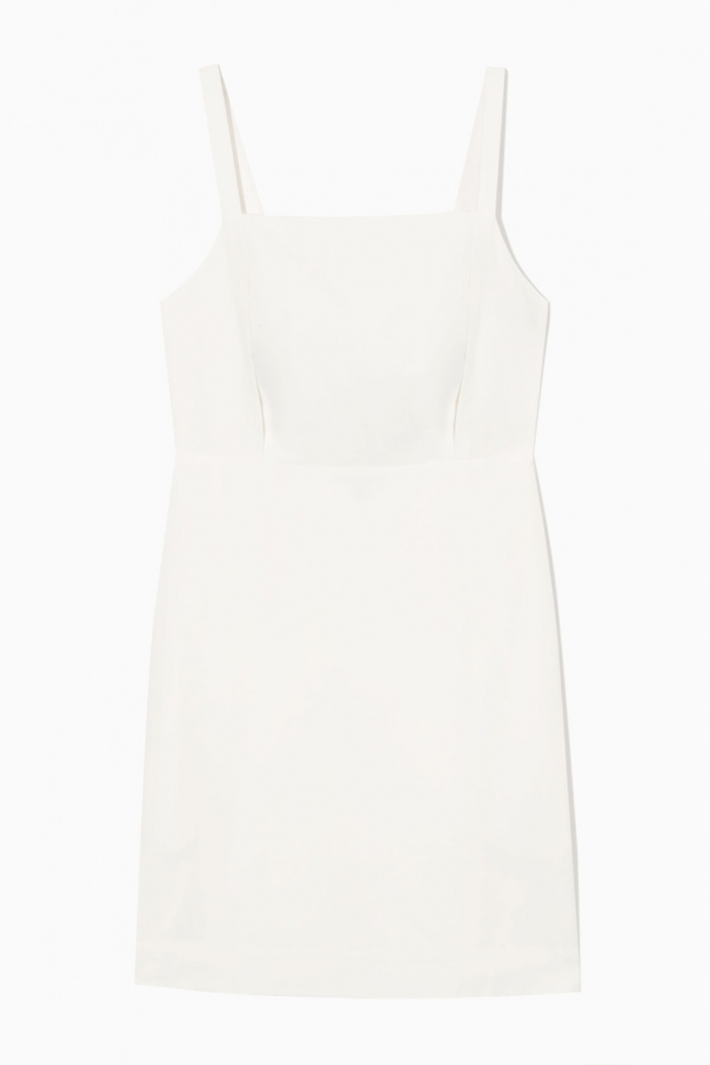 Women's COS Open-Back Mini Pinafore Dress White NZ-28JFPEUDZ