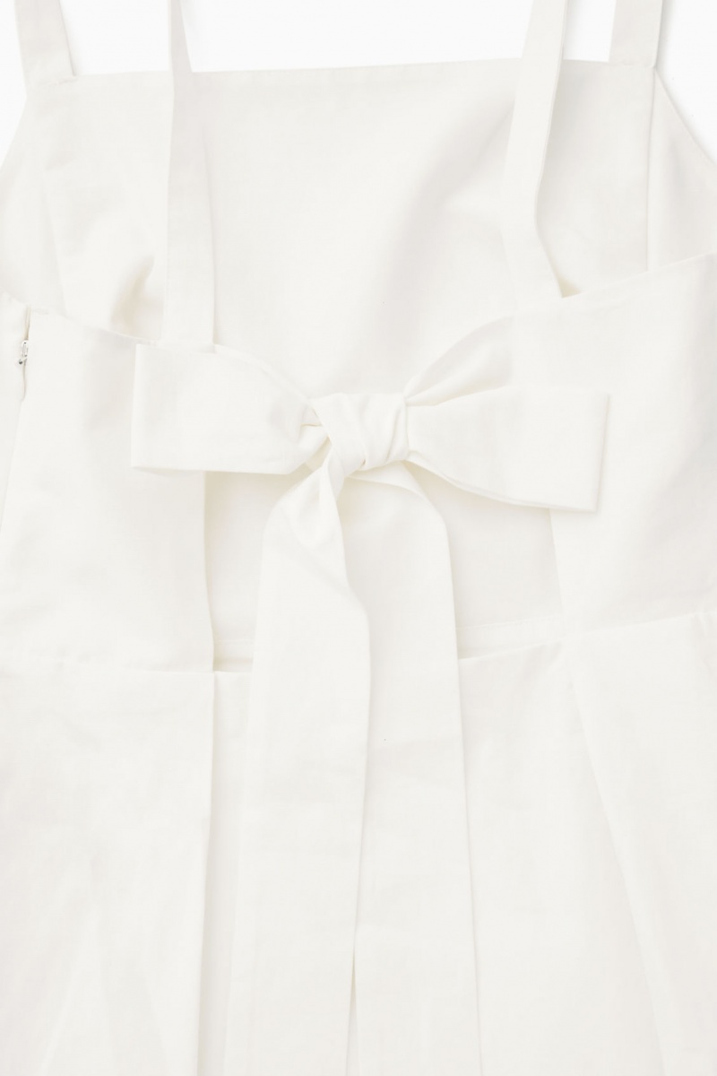 Women's COS Open-Back Mini Pinafore Dress White NZ-28JFPEUDZ