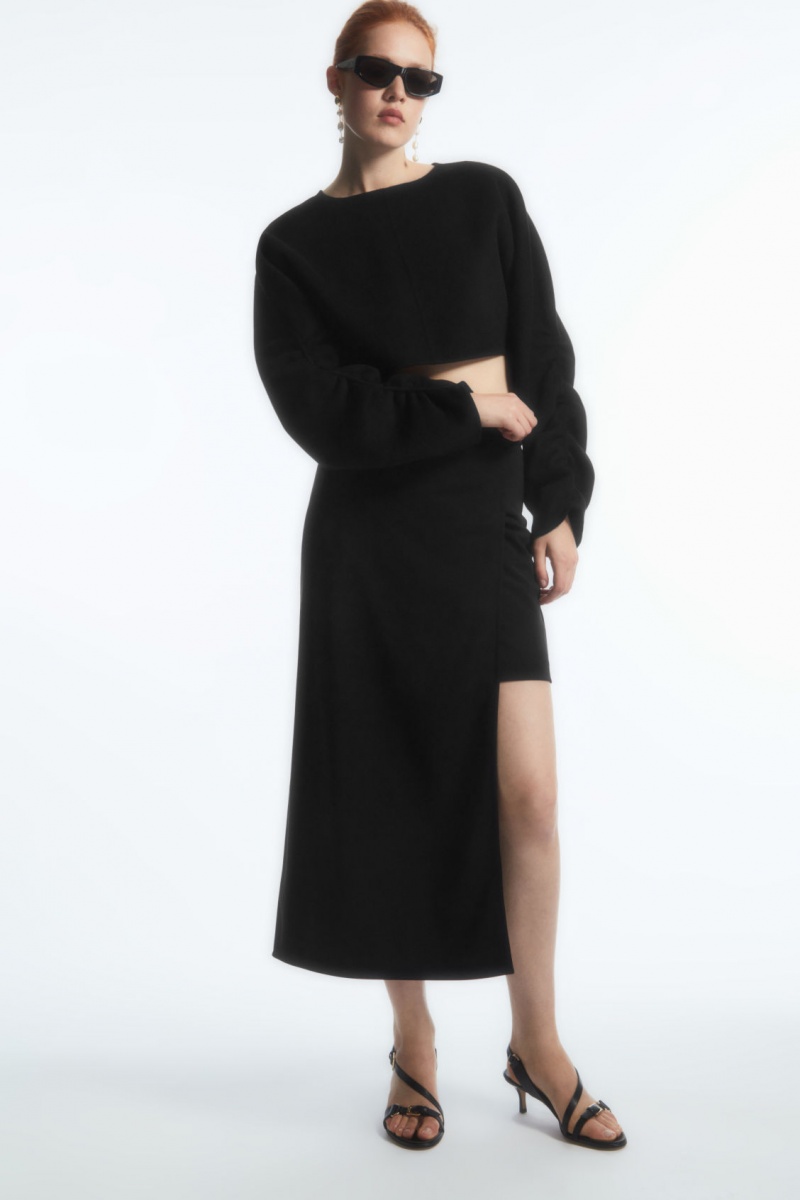 Women's COS Open-Back Wool Bolero Jackets Black NZ-32ZIAOWMX