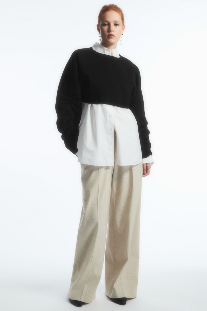 Women's COS Open-Back Wool Bolero Jackets Black NZ-32ZIAOWMX