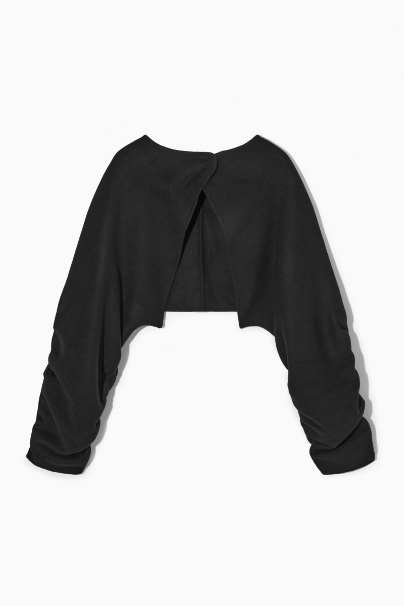 Women's COS Open-Back Wool Bolero Jackets Black NZ-32ZIAOWMX