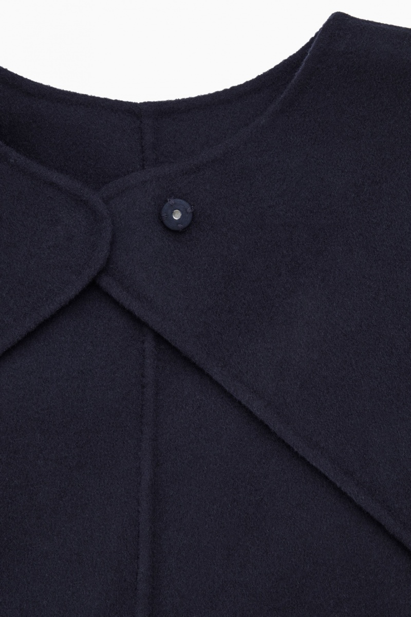 Women's COS Open-Back Wool Bolero Jackets Navy NZ-98GNEAYIX
