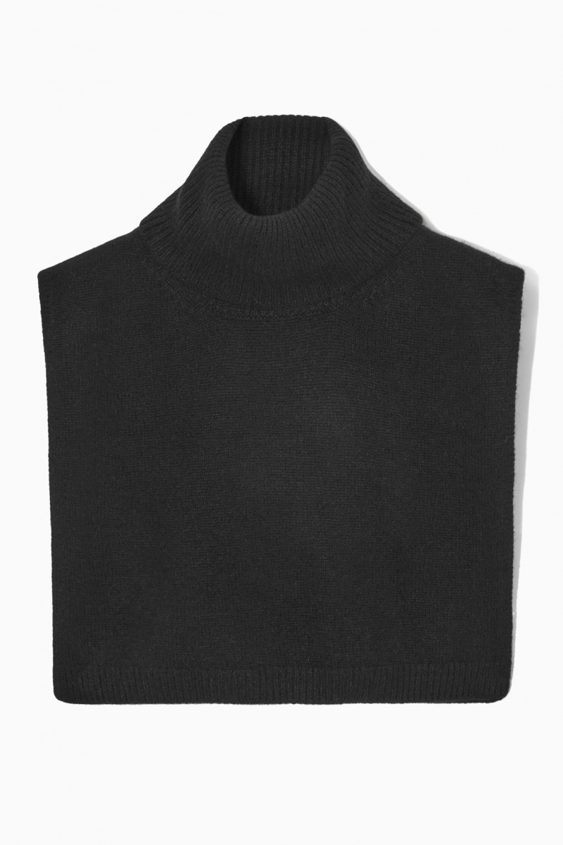 Women's COS Open-Side Cashmere-Blend Roll-Neck Tank Vest Black NZ-18VMXRTHA