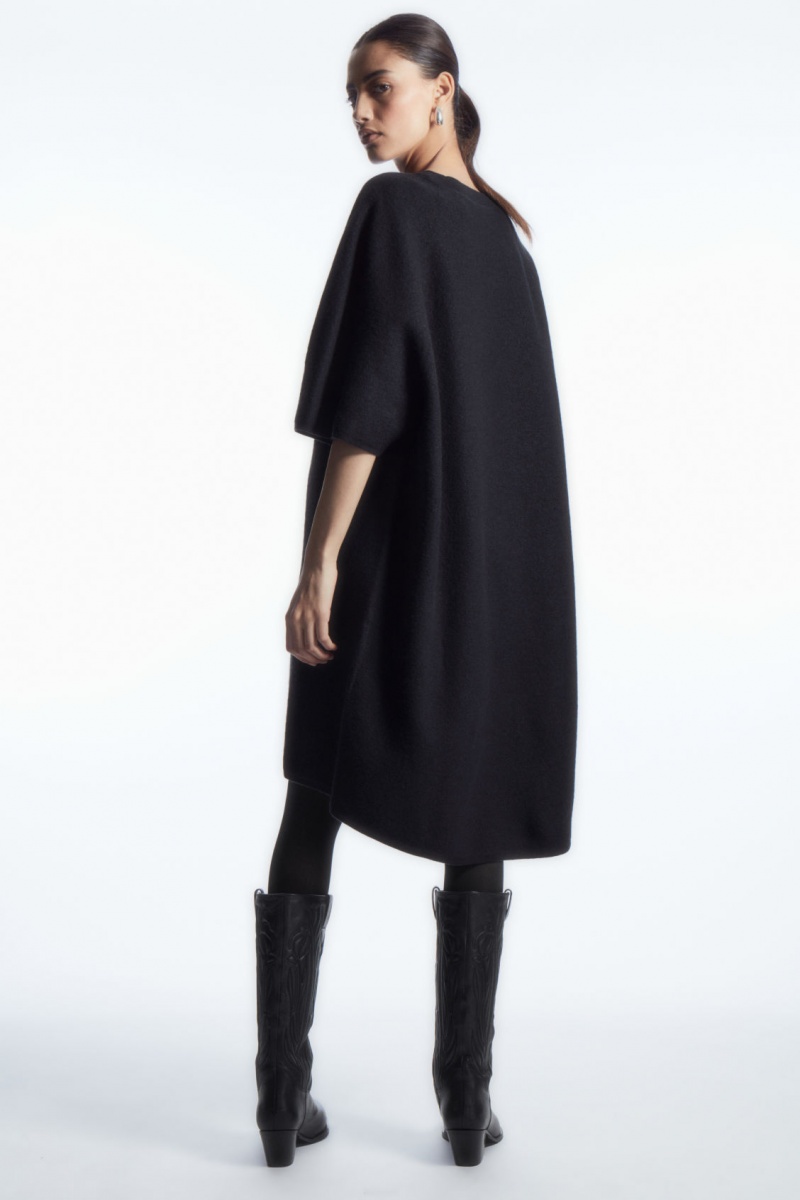 Women's COS Oversized-Fit Wool T-Shirt Dress Navy NZ-81QAOTWDU