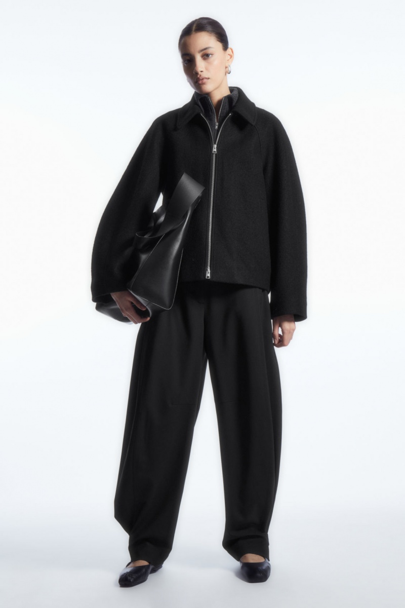 Women's COS Oversized Boiled-Wool Jackets Black NZ-40CIWFORS