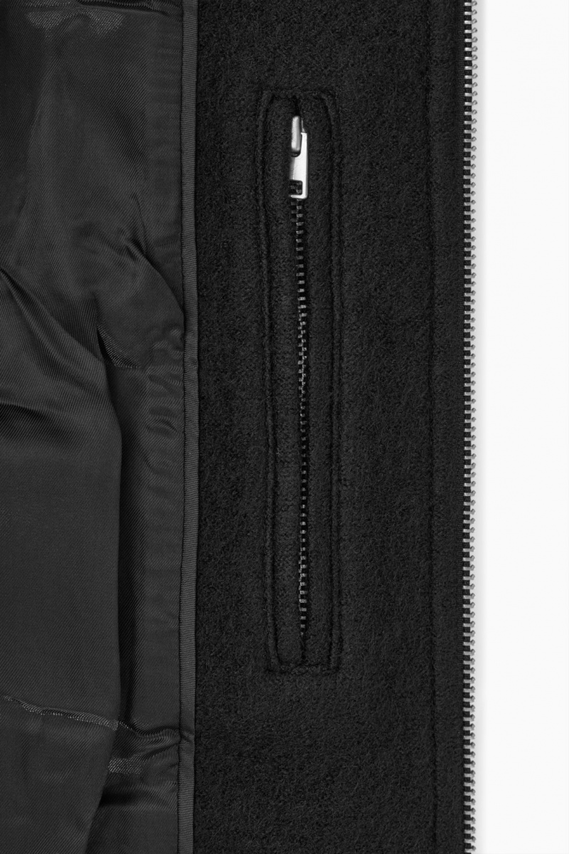 Women's COS Oversized Boiled-Wool Jackets Black NZ-40CIWFORS