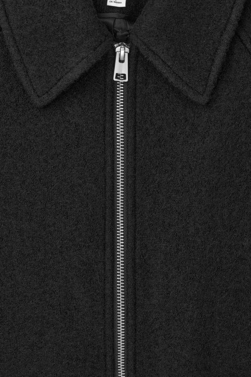 Women's COS Oversized Boiled-Wool Jackets Black NZ-40CIWFORS