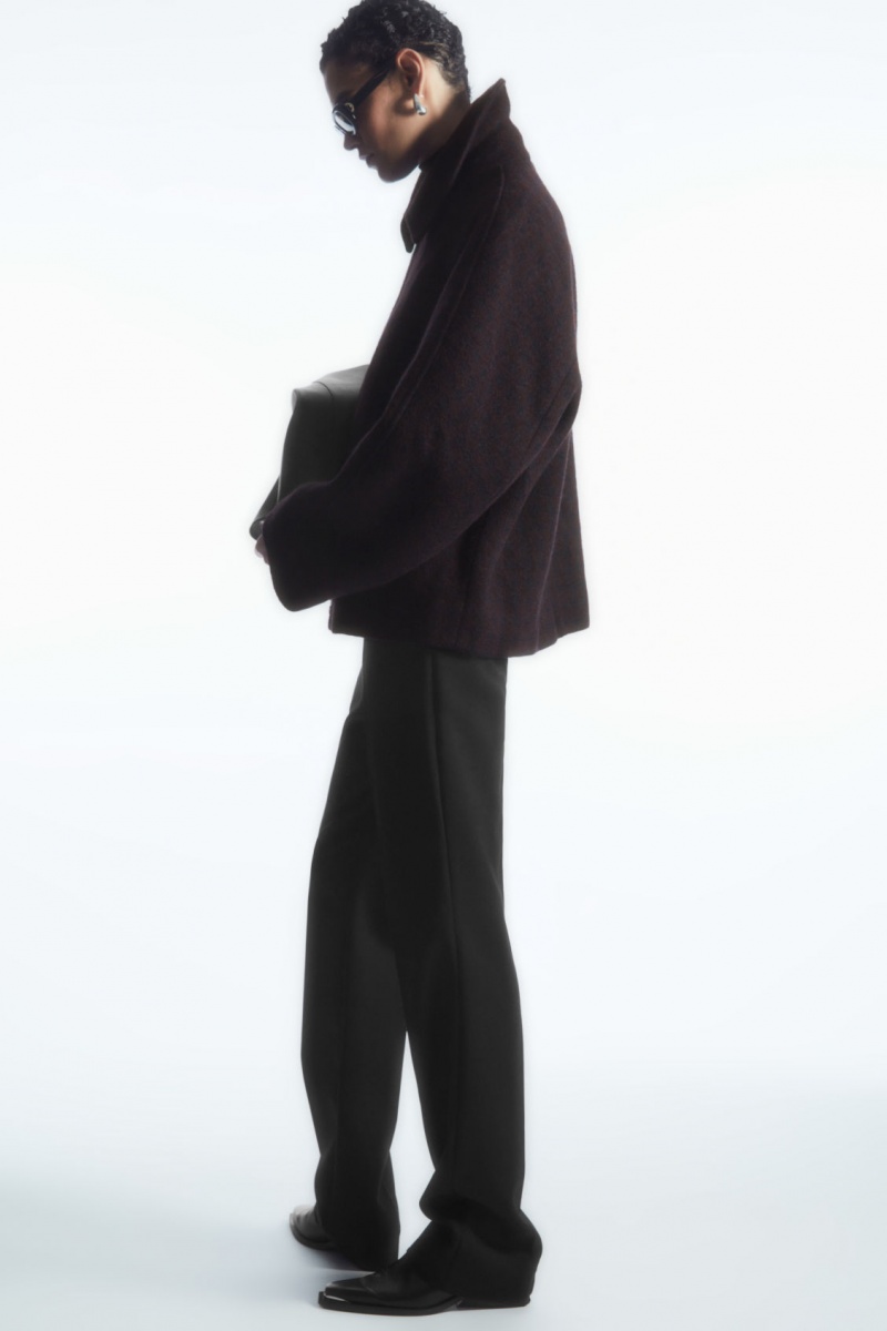 Women's COS Oversized Boiled-Wool Jackets Navy NZ-57XHTSNRB