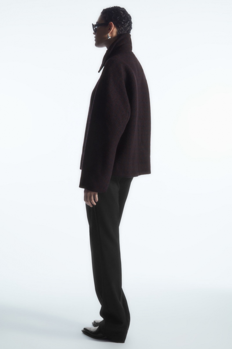 Women's COS Oversized Boiled-Wool Jackets Navy NZ-57XHTSNRB