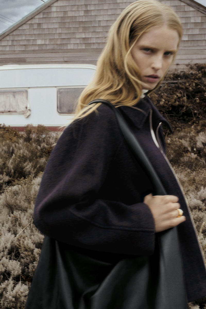 Women's COS Oversized Boiled-Wool Jackets Navy NZ-57XHTSNRB