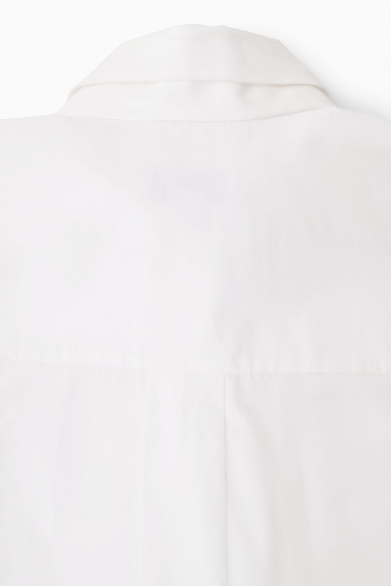 Women's COS Oversized Bow-Detail Blouse White NZ-92SONQYXJ
